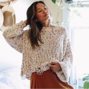 Colorful Speckled Knit Sweater